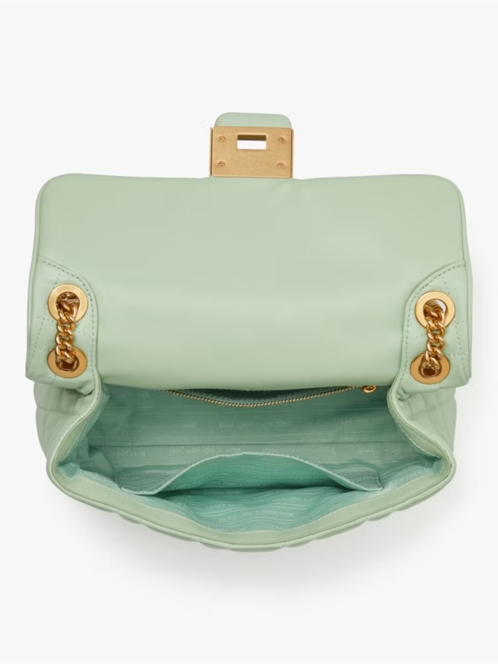 Kate Spade Evelyn Pistachio Green Quilted Leather Crossbody $458 MSRP - Picture 8 of 9